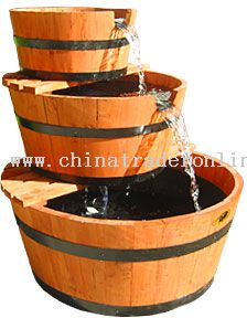 Three-Tier Barrel Fountain (Red) from China